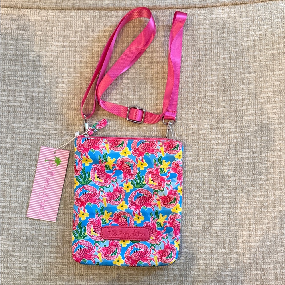 Salt and palm crab cross body purse